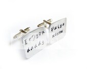 Daddy Square Men Cufflinks Hand Stamped Cuff links Wedding personalized keepsake father Gift Aluminum or Brass