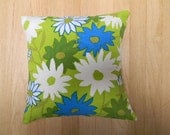 vintage mod flower pillow cover 16x16