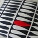 modern black white and touch of red pillow cover