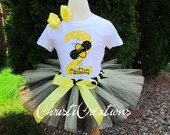 Birthday Bumble Bee Tutu Set--Party Theme--Available for 1st 2nd 3rd 4th birthdays--Photo Prop