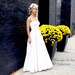 White Cotton Strapless Wedding Gown, Made to Order