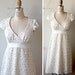 Venice Lace Dress, Ivory with cap sleeves, made to order
