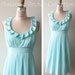 Bridesmaid Dress with pockets, Aqua cotton, Made To Order (more colors available)