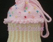 Cupcake Purse Crochet Pattern Larger Size FREE SHIPPING PDF sent via email
