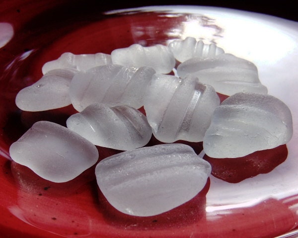 Sea Glass supplies. white beach glass rims. seaglass white