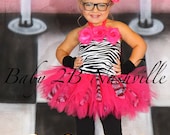 Tutu for Girls Fuchsia Zebra Tutu Set 5-6T