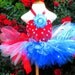 Patriotic Pageant Tutu Costume  Baby to 2T in Red White and Blue