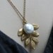 Woodland Gold Leaf Necklace, Coin Pearl Necklace