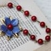 Blue Necklace , Free Matching Earrings , Red Necklace , Flower Necklace
