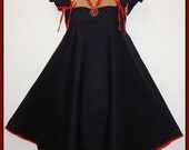 VAMPIRE Black & Red Gothic RuffleSwing 80s Dress US Plus Size 16 18