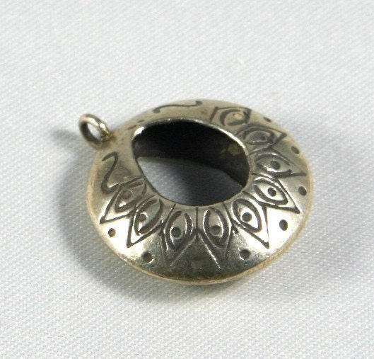 Hilltribe Silver Patterned Pendant or Earring Finding