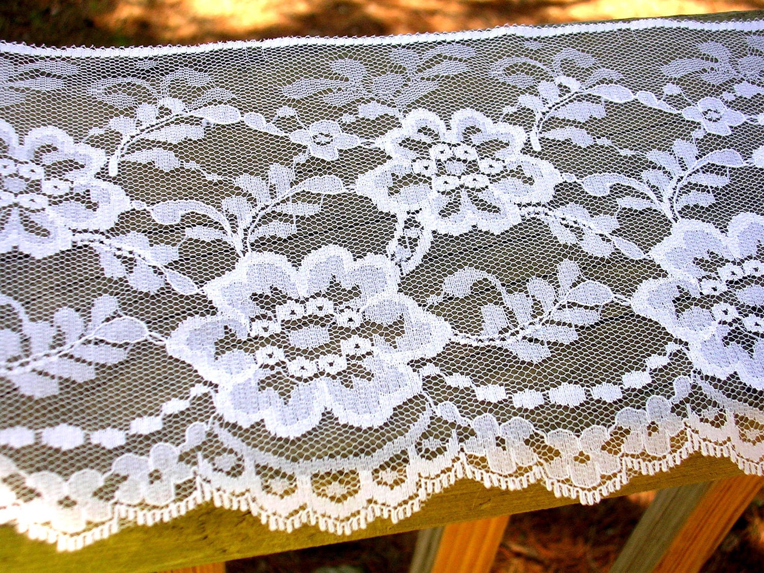 6" Wide White Lace 2 Yards Scrapbooking Sewing Crafts Altered Art Mixed Media .V69