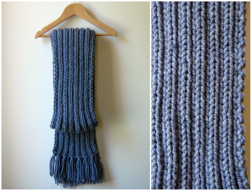Chunky Scarf Knit in Blue Jean