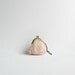 pink coin purse with key chain - knitted in merino wool