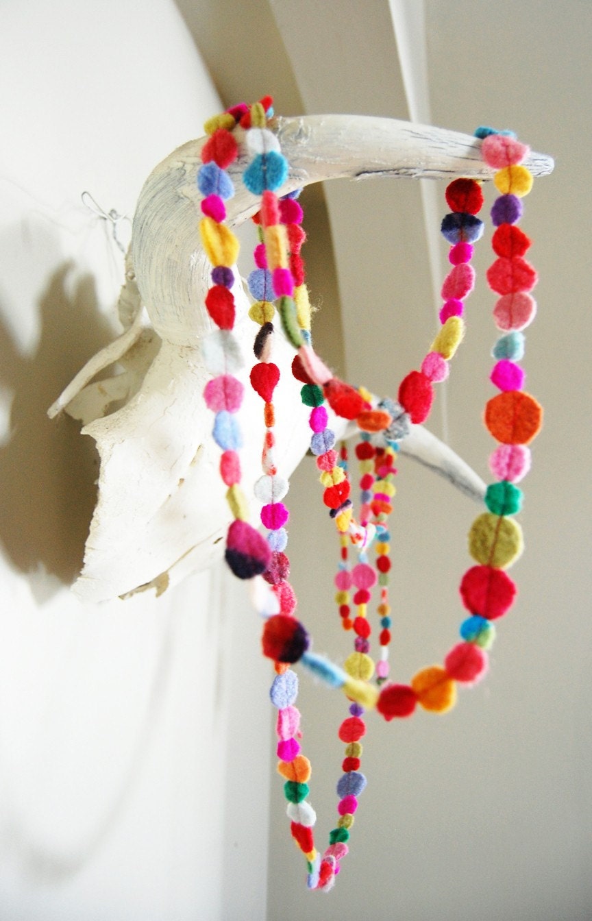 felt garland teeny tiny dots 10 feet