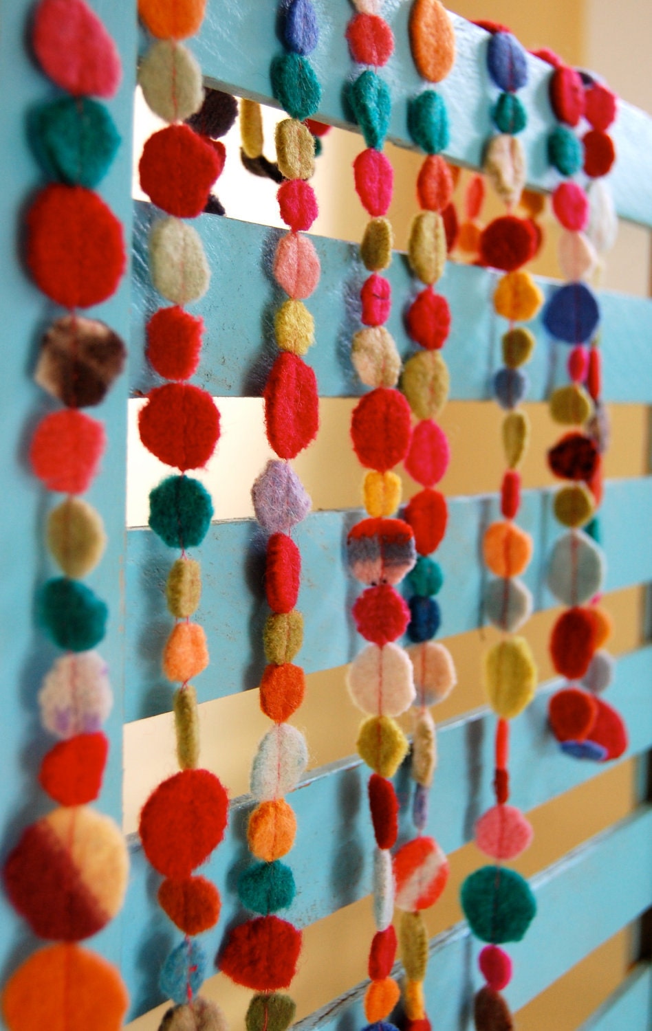 2 felt garland teeny tiny dots total of 20 feet