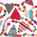 colorful felt garland with hearts and circles 12' mixed patterns