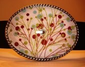 Womens Belt Buckle - vintage Peacock Medley