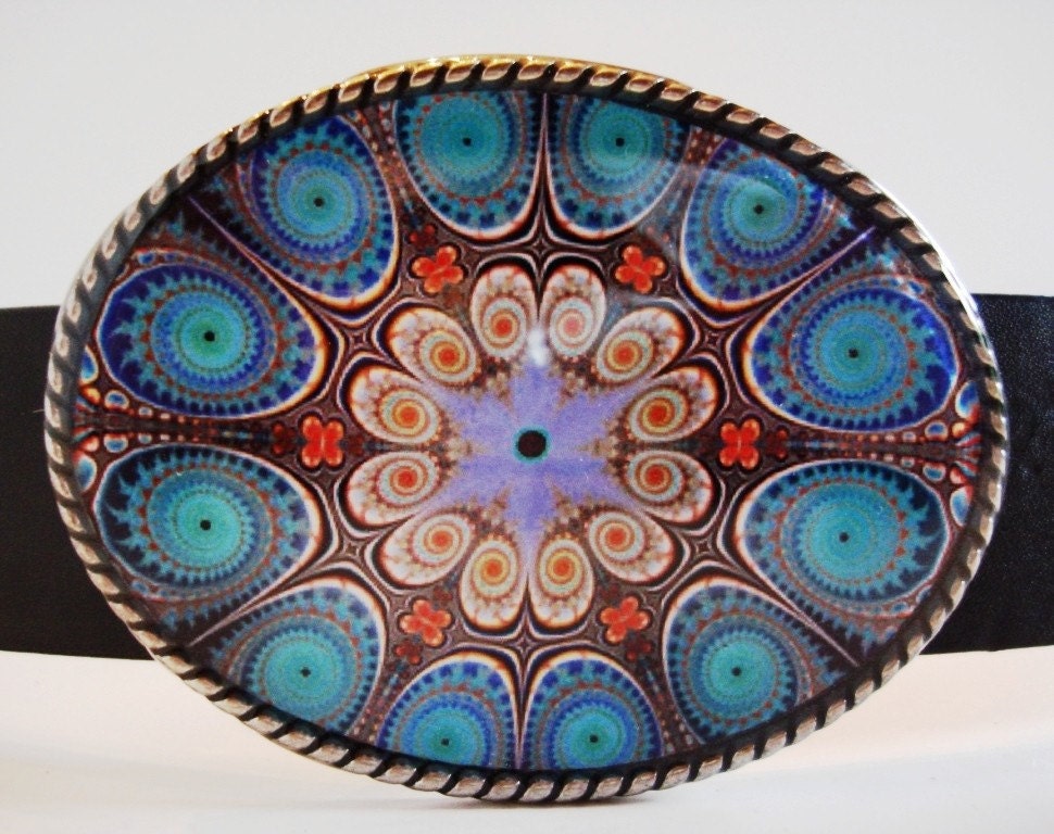 belt buckle, Blue Bhindi Wheel Belt Buckle