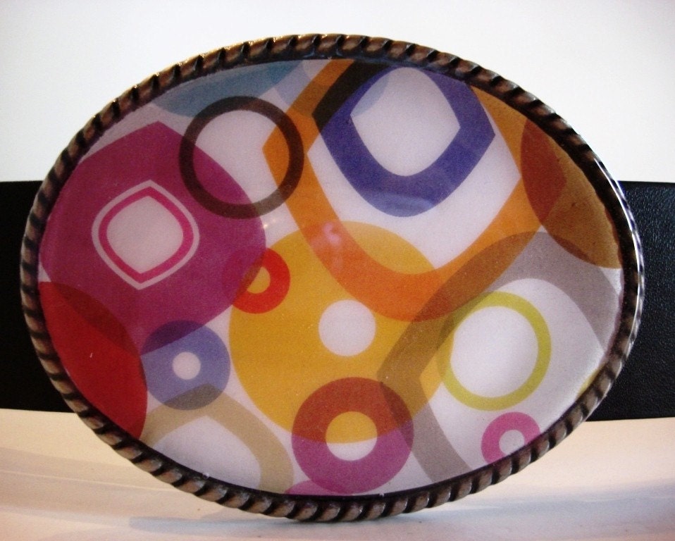 Men or Womens Belt Buckle - Color Grommets