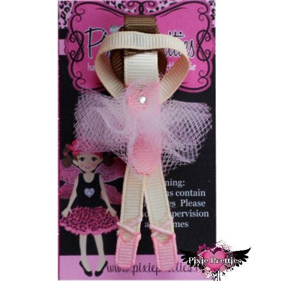 Custom Ballerina Hair Bow Clippie An ORIGINAL Pixie Pretties Design