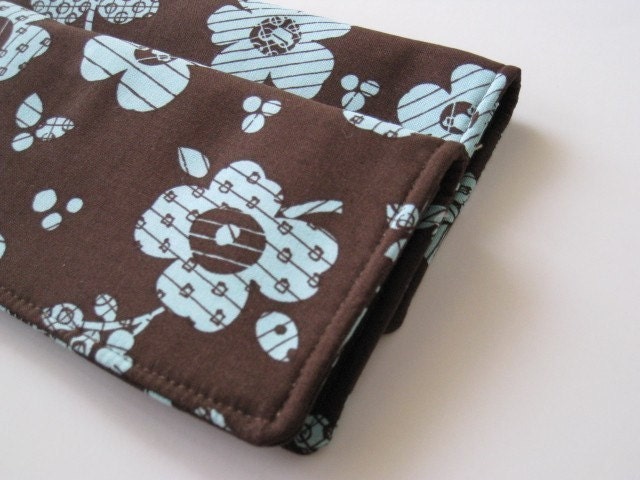 Chocolate and Baby Blue Checkbook Wallet