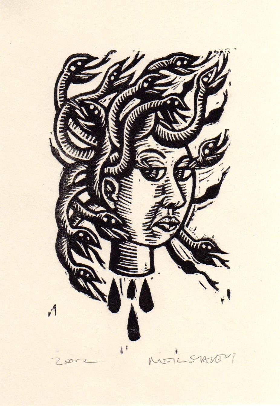 Medusa Linocut Art Print