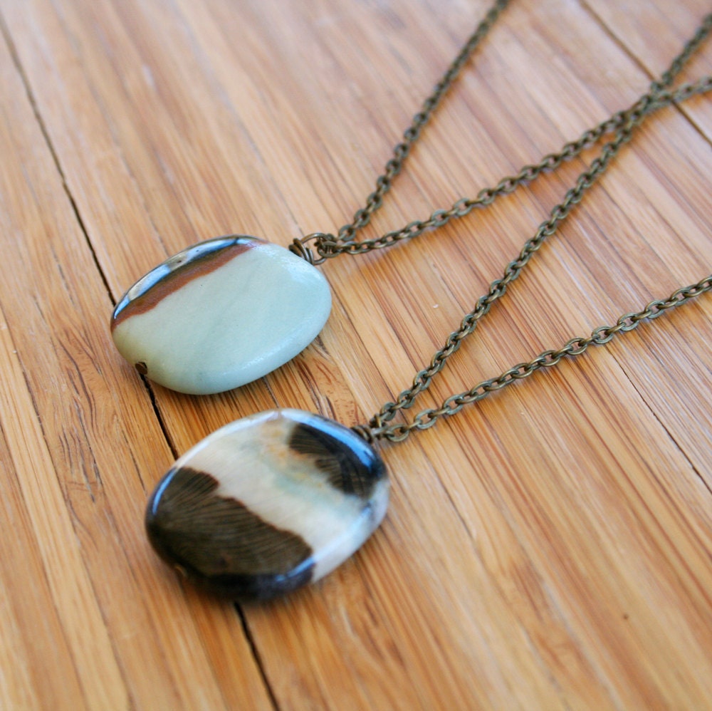 Erin Necklace - Amazonite and Brass - Exie Collection