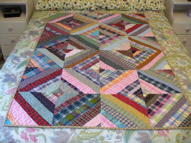 Homespun String Quilt Scrappy ready to ship
