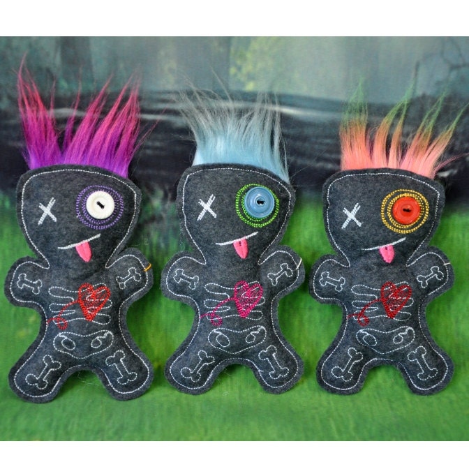 Large Embroidered Voodoo Doll Pin Cushion Stuffie