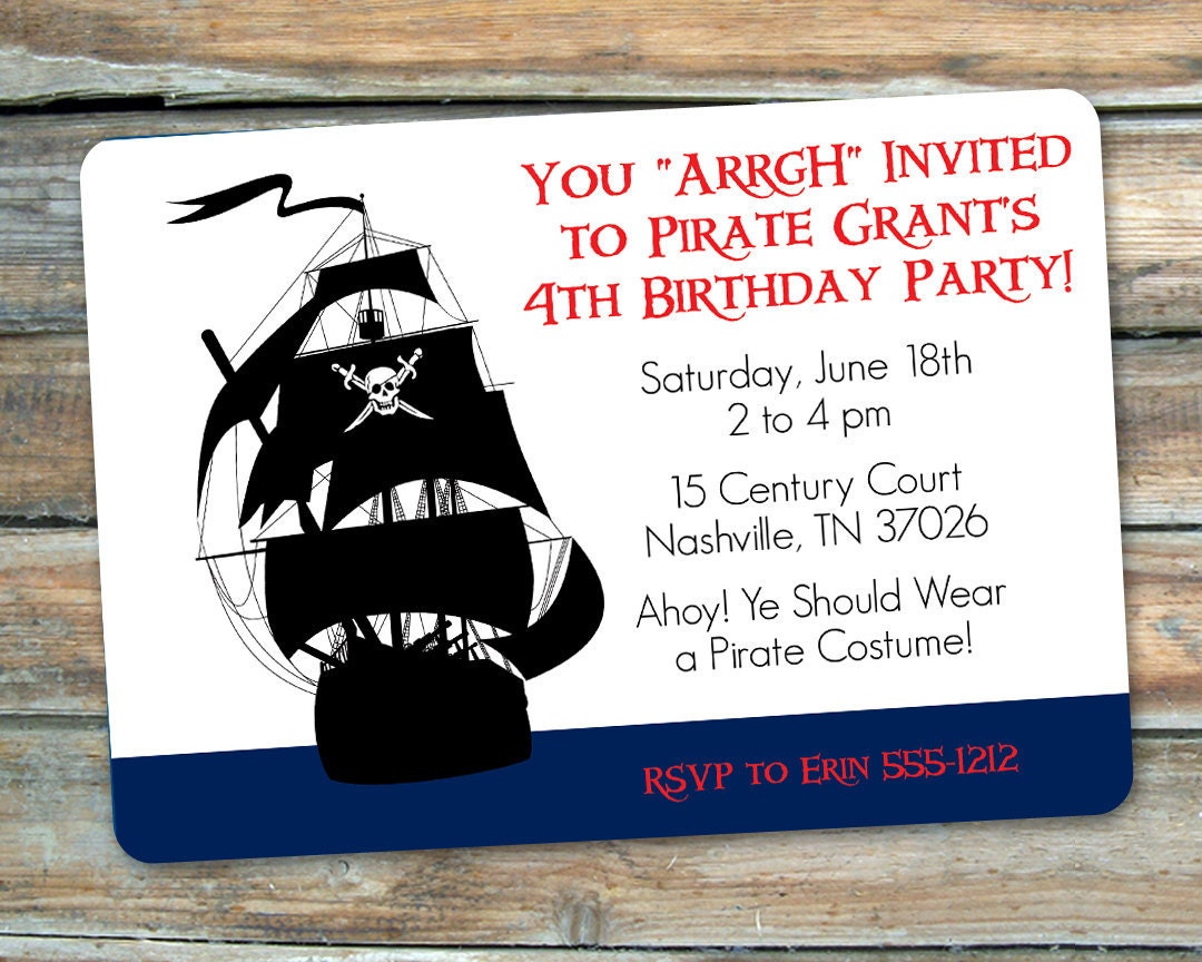 Pirate Birthday Invitation - Pirate Ship Il_170x135