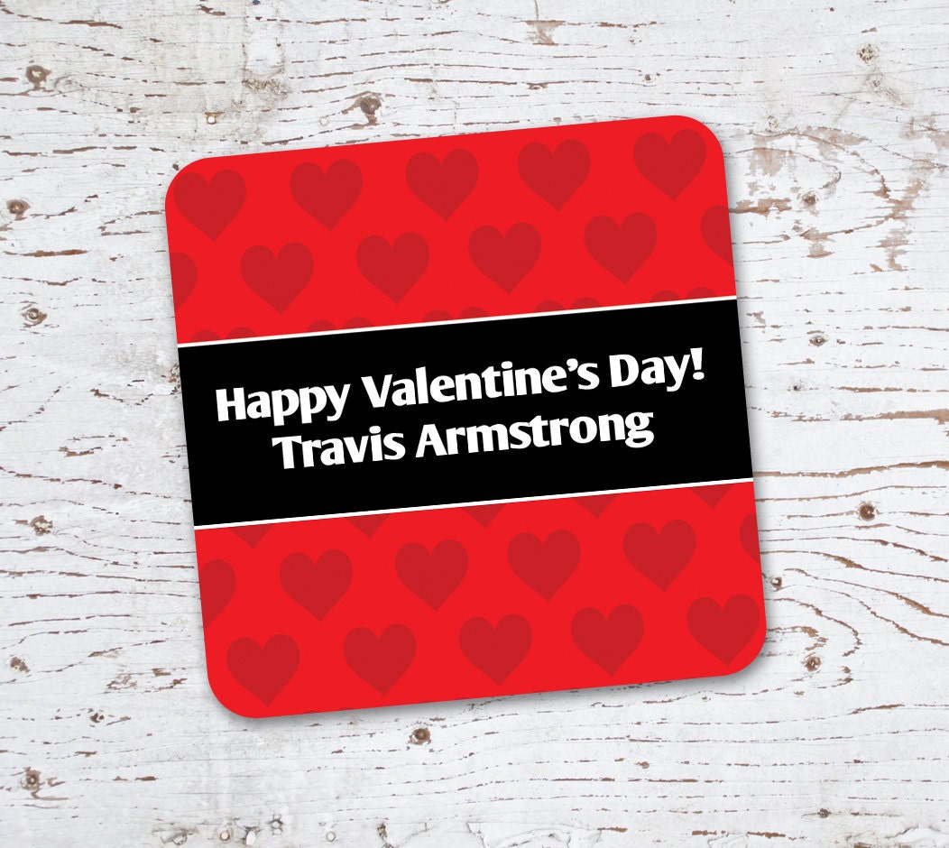 Valentine Stickers or Gift Tags . Red and Black Hearts . for Favors, Treat Bags and Envelope Seals Il_170x135
