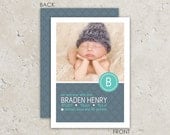Custom Printable or Printed Photo Baby Boy Birth Announcement "Modern Monogram (boy)" Il_170x135
