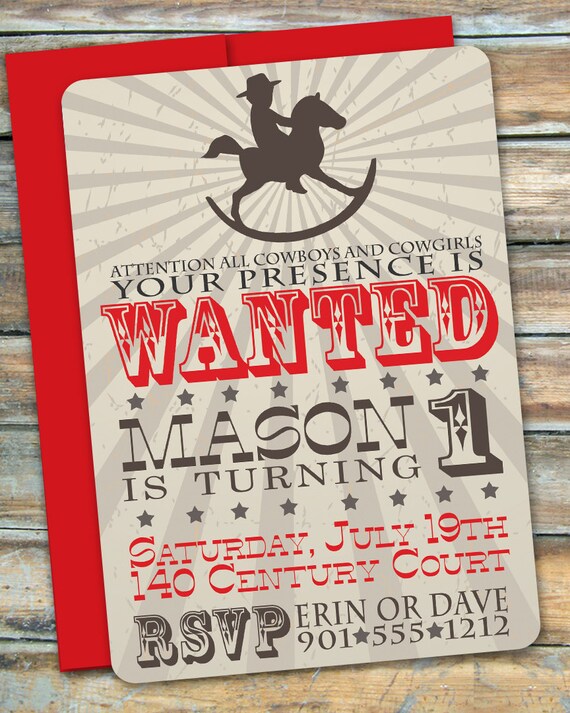 Cowboy First Birthday Invitation Il_570xn