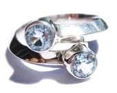 14k White Gold Blue Topaz Gemstone Wedding Band Bands Engagement Ring Rings Jewelry Jewellery SSR-153