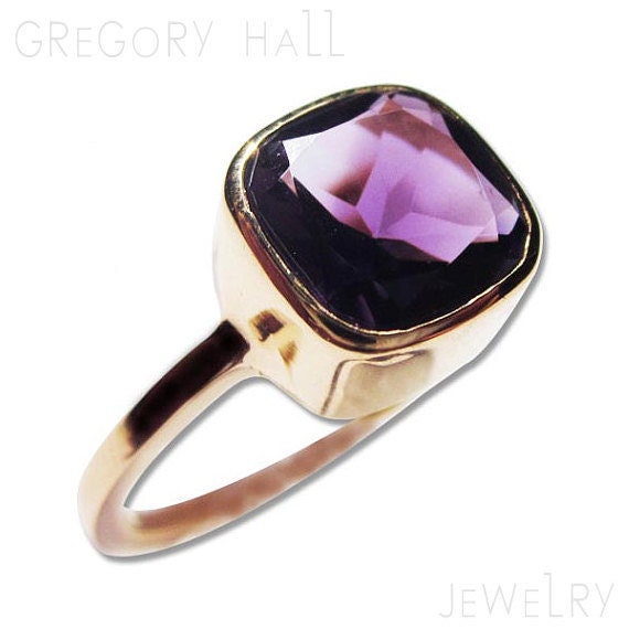14K Yellow Gold Amethyst Gemstone Wedding Engagement Band Bands Ring Rings Jewelry Jewellery SSR-529