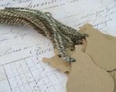 Pear Tags, Gift Tags, Brown Craft Paper Tags, Wedding Tags, Christmas Tags