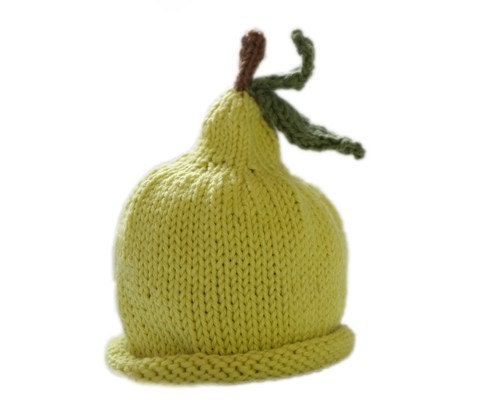 Bartlett Pear Hat - Soft Cotton Blend - Baby - 0 - 3 Months - In Stock - Ready to Ship