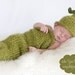 Chunky Newborn Anjou Pear Hat and Matching Cocoon - Photography Prop -In Stock - Ready to Ship