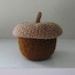Acorn Jar with Removable Lid -Original - Brown Nut - Felted Wool - In Stock - Ready to Ship