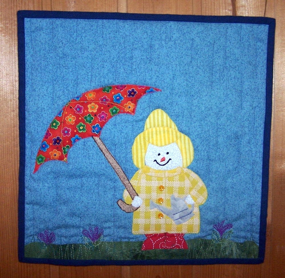 April Showers snowman gardener wall hanging