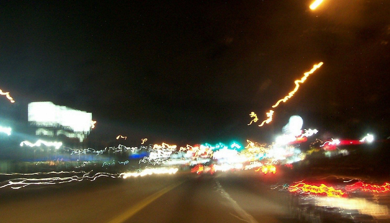 Photo. Blur. Abstract Lights at Night.
