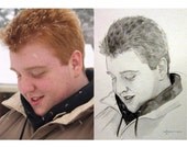 Watercolor Portrait in One or Two Colors. 8x10 Inches. Custom Made for You.