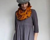 Gold Brown Merino Cowl, Snood, naturally dyed, The Sound of Leaves