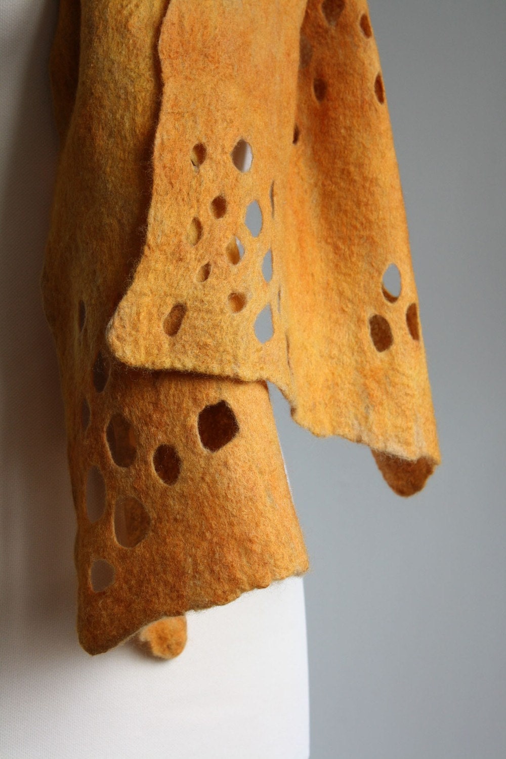 Merino Scarf naturally dyed woman scarf Fallen leaves