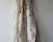 Oatmeal Merino Silk Felted Distressed Scarf