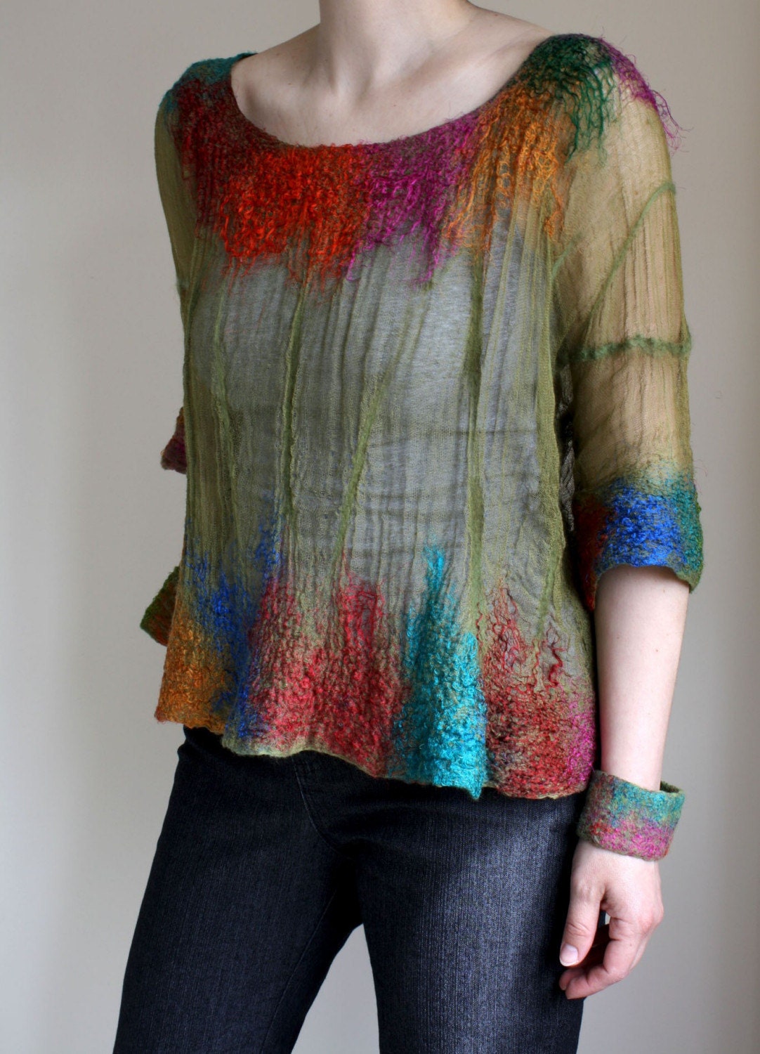 Eden, Shear Top in merino, cotton, silk, OOAK