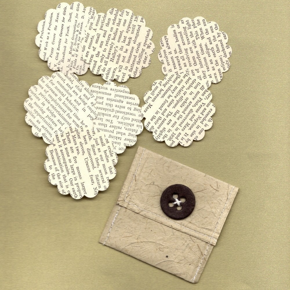 Vintage Encyclopedia Scalloped Circles for ATCs, Collage, Scrapbooking, Paper Arts, Mixed Media and MORE