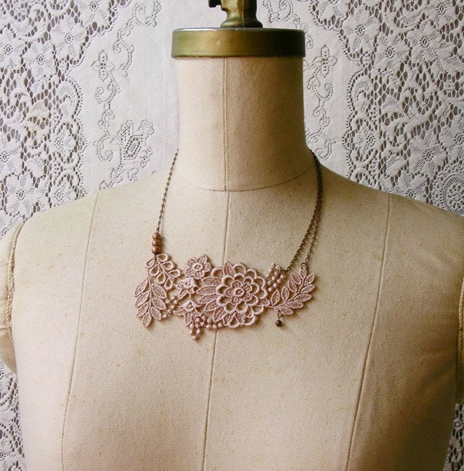 lace necklace -JUSTINE- statement necklace - mothers day -easter