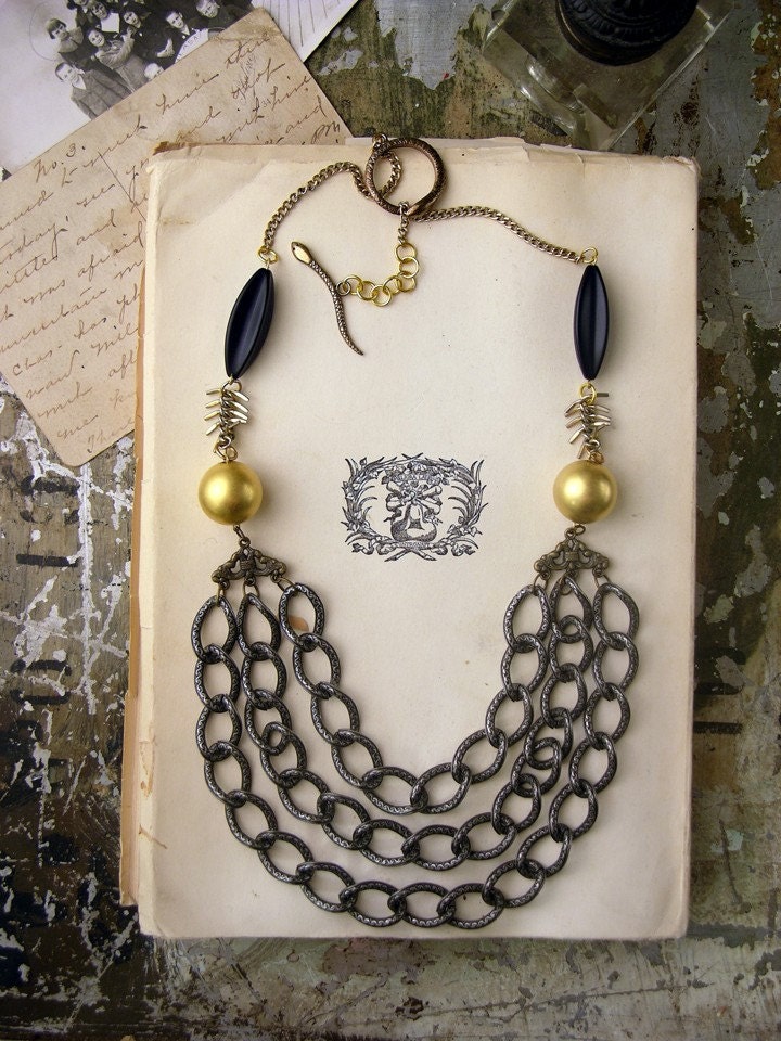 bold statement multichain necklace